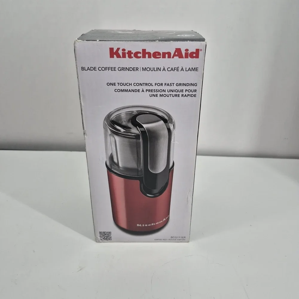 KitchenAid BCG111ER Blade Coffee Grinder Red 12 Cup One Touch Easy Clean